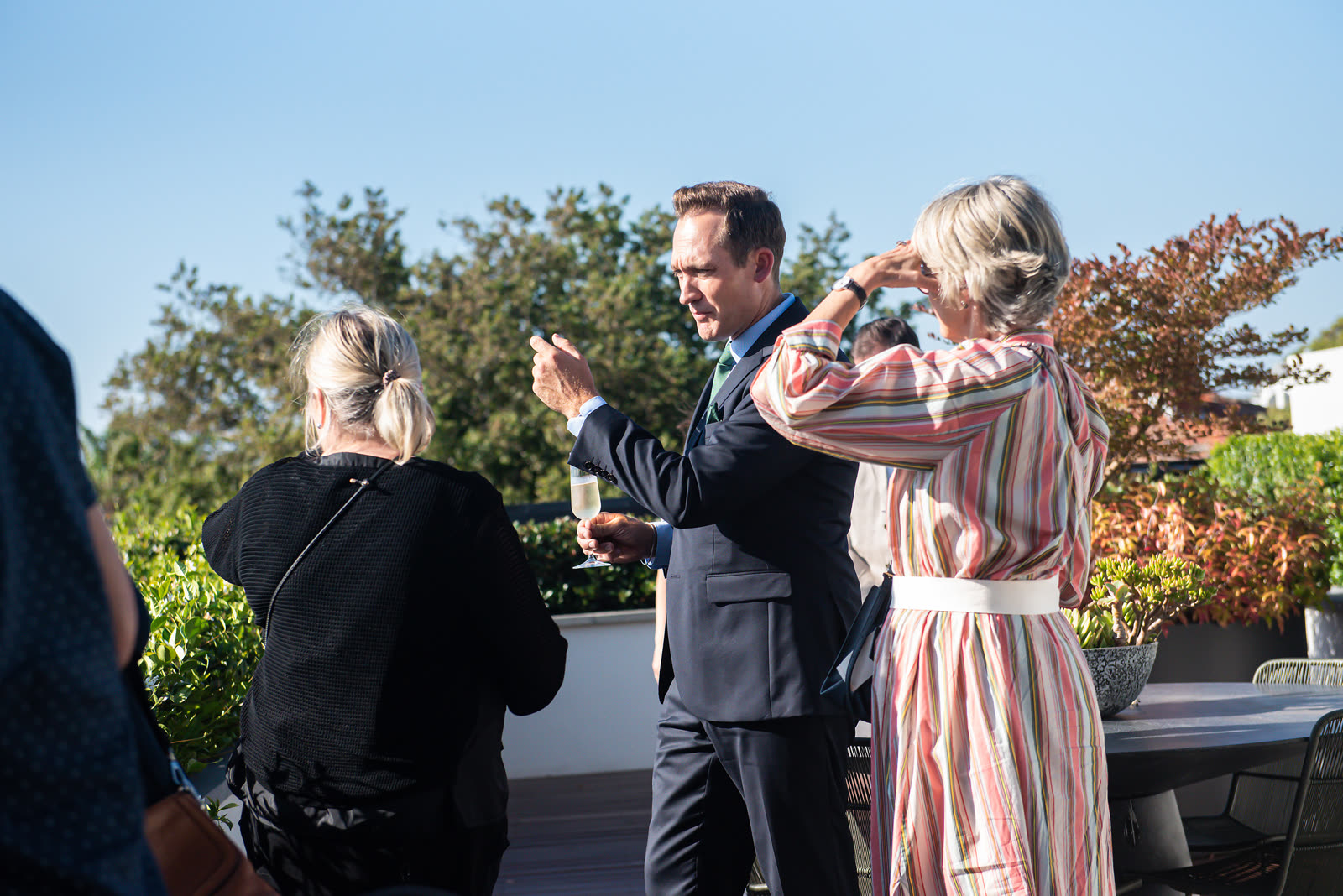 James Driver with clients at a property event, Dendy Street Brighton